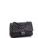 So Black Reissue 2.55 Flap Bag Chevron Aged Calfskin 225