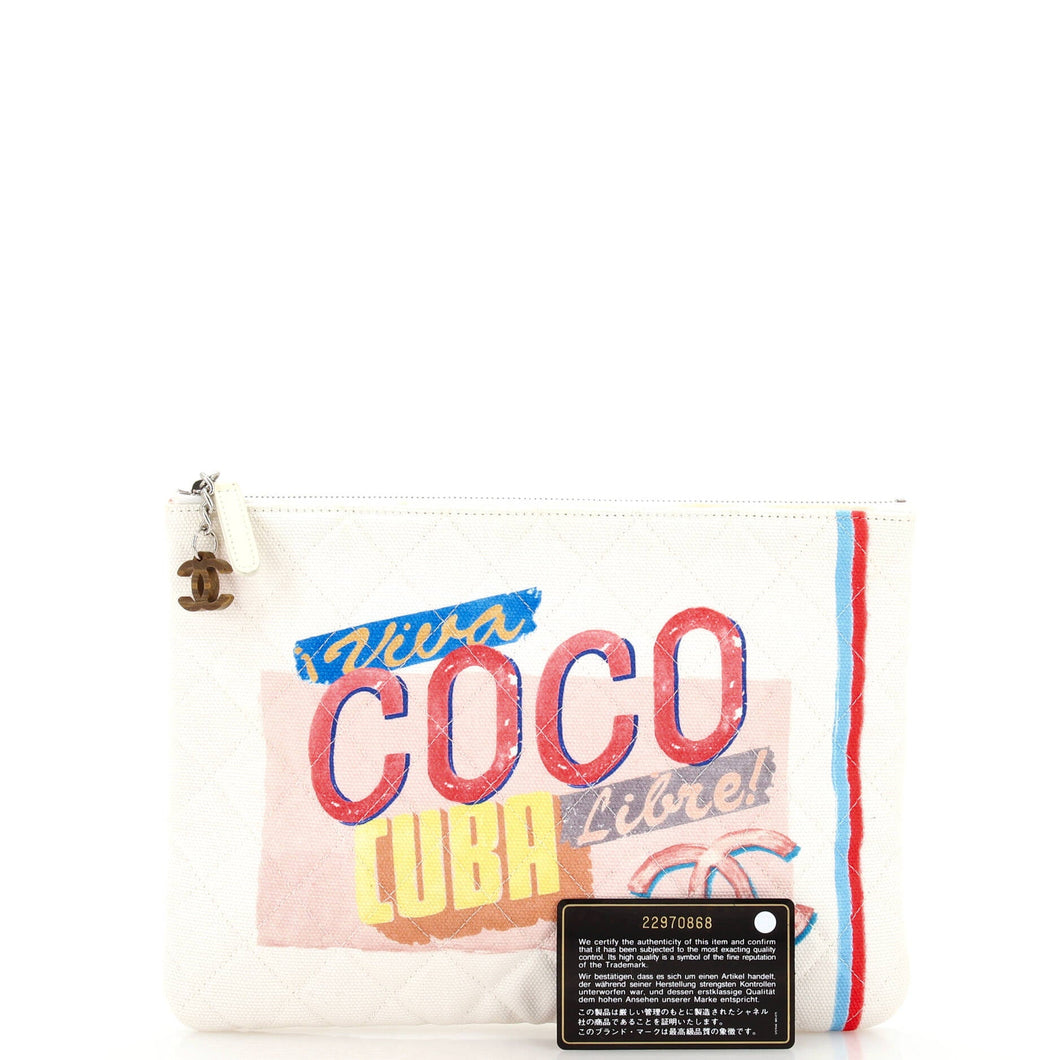 Coco Cuba Pouch Quilted Printed Canvas Small