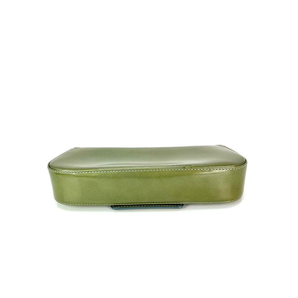 Louis Vuitton Patent Leather Sobe Green Clutch