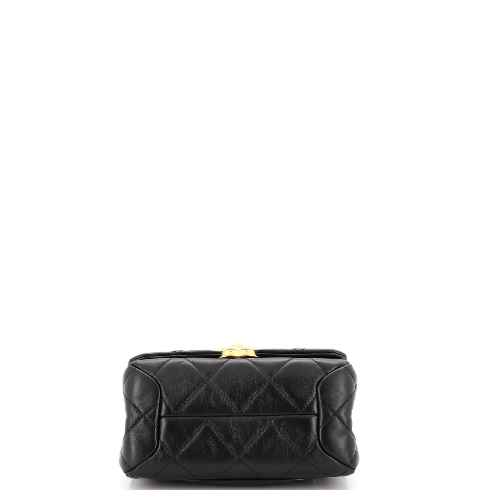 Color Match Flap Bag Quilted Lambskin Mini