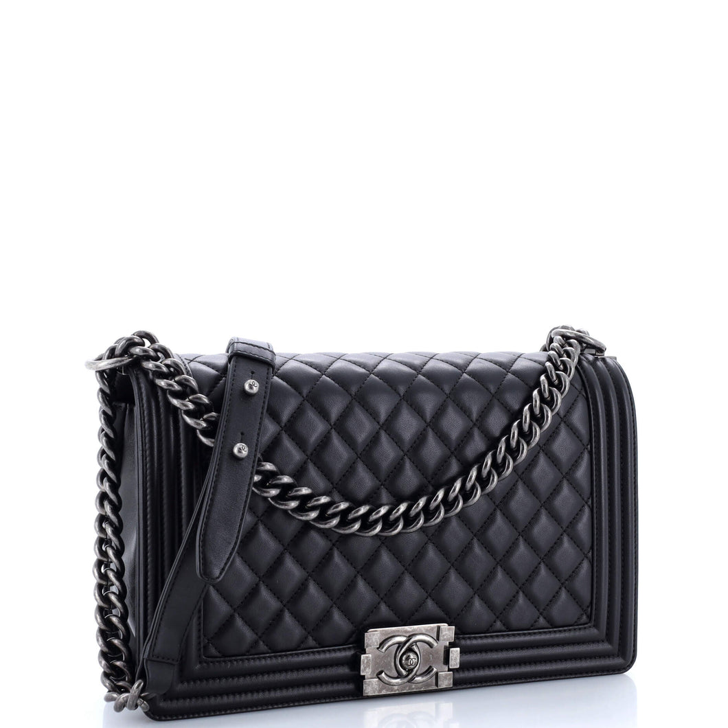 Boy Flap Bag Quilted Lambskin Old Medium