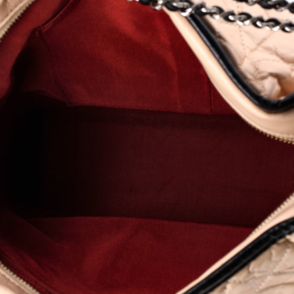Bicolor Gabrielle Hobo Quilted Aged Calfskin Large