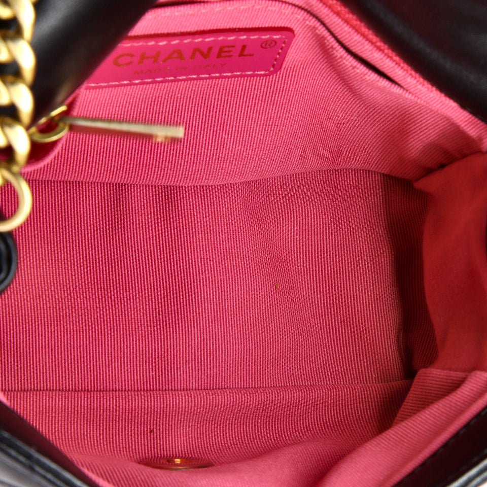 Pearl Samba Resin Chain Square Flap Bag Quilted Lambskin Mini