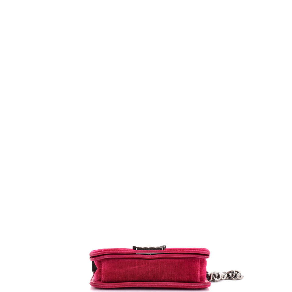 Boy Flap Bag Quilted Velvet Small