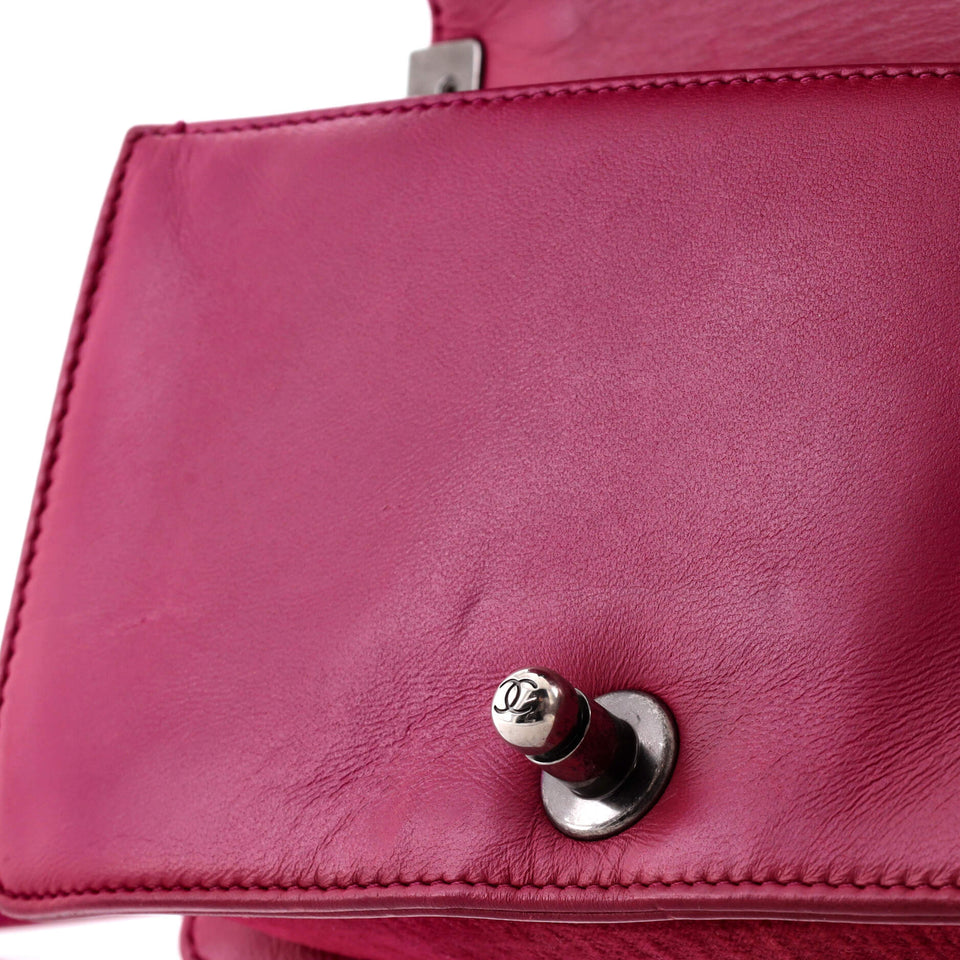 Boy Flap Bag Quilted Velvet Small