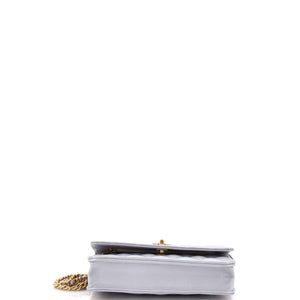Crystal Logo Top Handle Wallet on Chain Quilted Lambskin