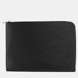 Black Epi Leather Pochette Jour Clutch Bag
