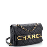 Logo Enchained Flap Bag Quilted Calfskin Medium