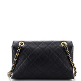 Logo Enchained Flap Bag Quilted Calfskin Medium