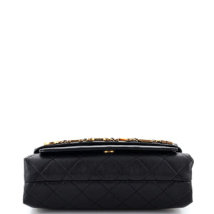Logo Enchained Flap Bag Quilted Calfskin Medium
