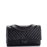 So Black Reissue 2.55 Flap Bag Chevron Aged Calfskin 226