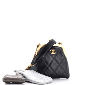 Multi Clutch with Chain Quilted Leather