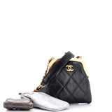 Multi Clutch with Chain Quilted Leather