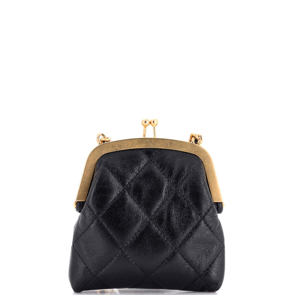 Multi Clutch with Chain Quilted Leather