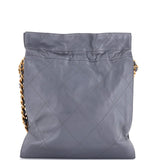 CC Chain Drawstring Shopping Bag Quilted Lambskin Large