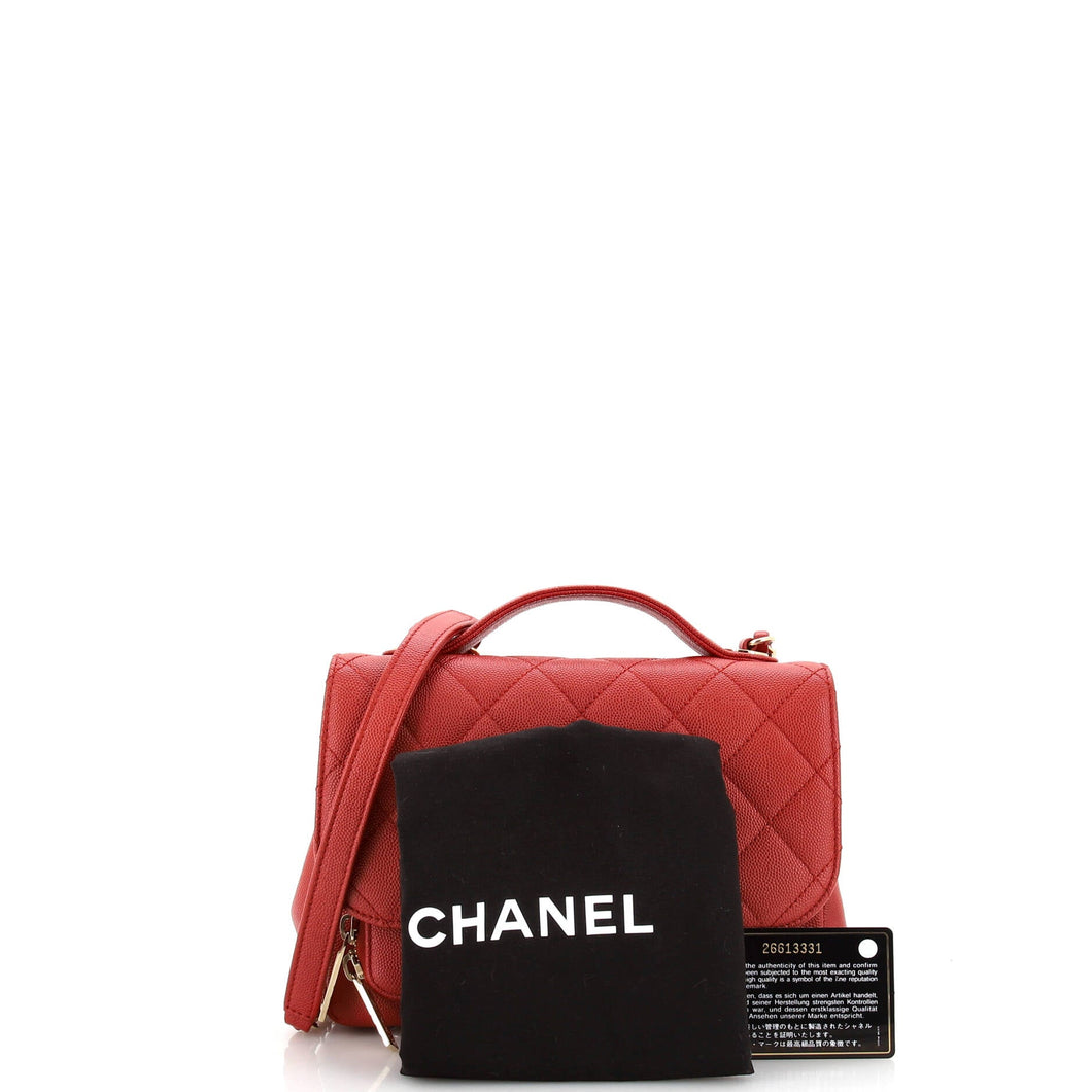 Business Affinity Flap Bag Quilted Caviar Small