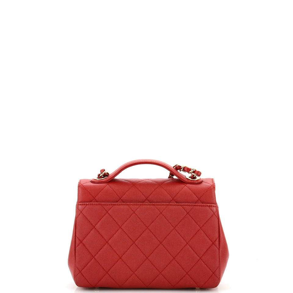 Business Affinity Flap Bag Quilted Caviar Small