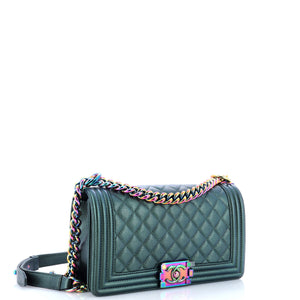 Boy Flap Bag Quilted Iridescent Goatskin Old Medium