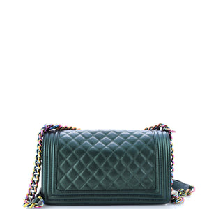 Boy Flap Bag Quilted Iridescent Goatskin Old Medium