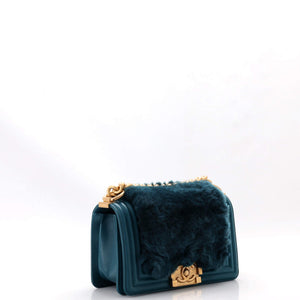 Boy Flap Bag Fur with Leather Small