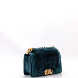 Boy Flap Bag Fur with Leather Small