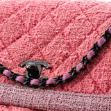 Two Tone Flap Bag Quilted Tweed Small