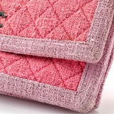 Two Tone Flap Bag Quilted Tweed Small