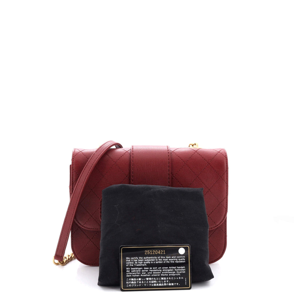 Front Chain Flap Bag Quilted Sheepskin Medium