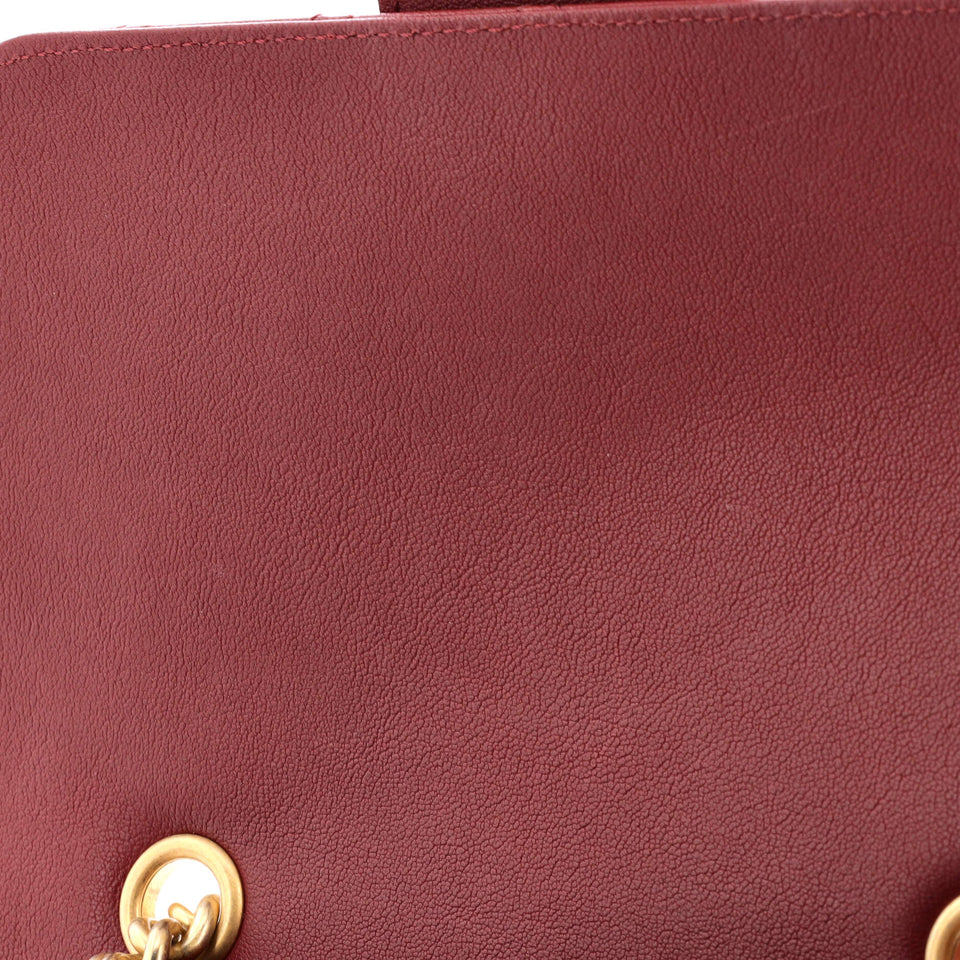Front Chain Flap Bag Quilted Sheepskin Medium