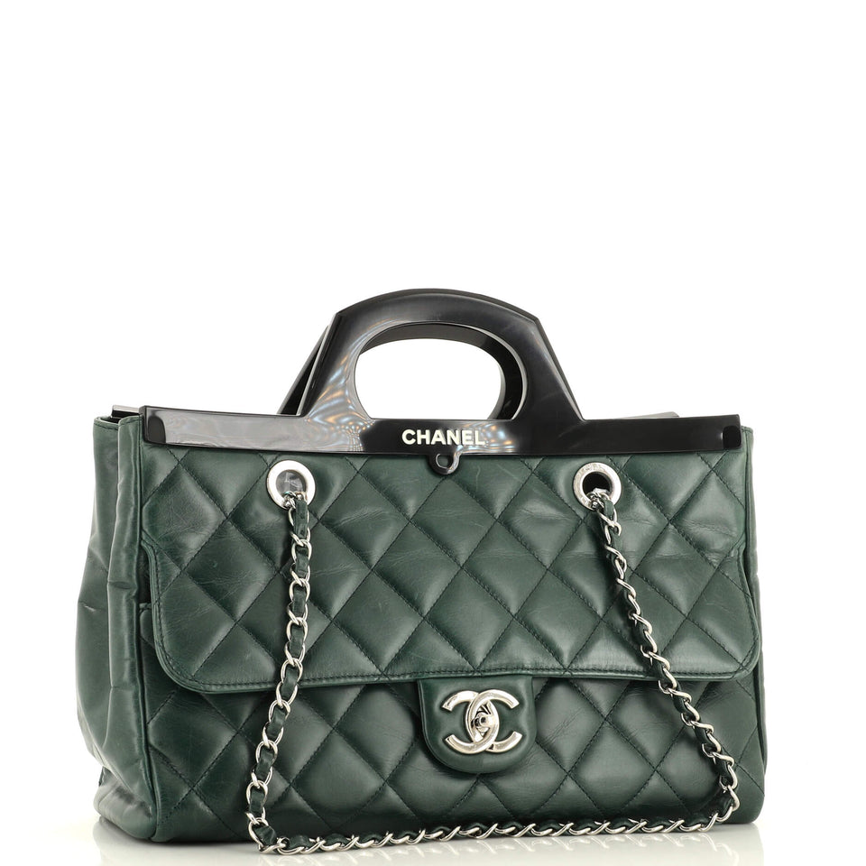 CC Delivery Tote Quilted Glazed Calfskin Small