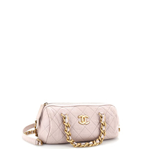 Fashion Therapy Bowling Bag Quilted Shiny Lambskin Small