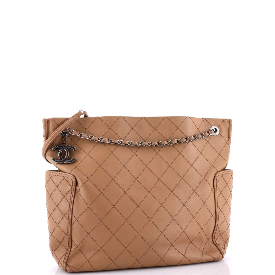 CC Pocket Tote Quilted Calfskin Large