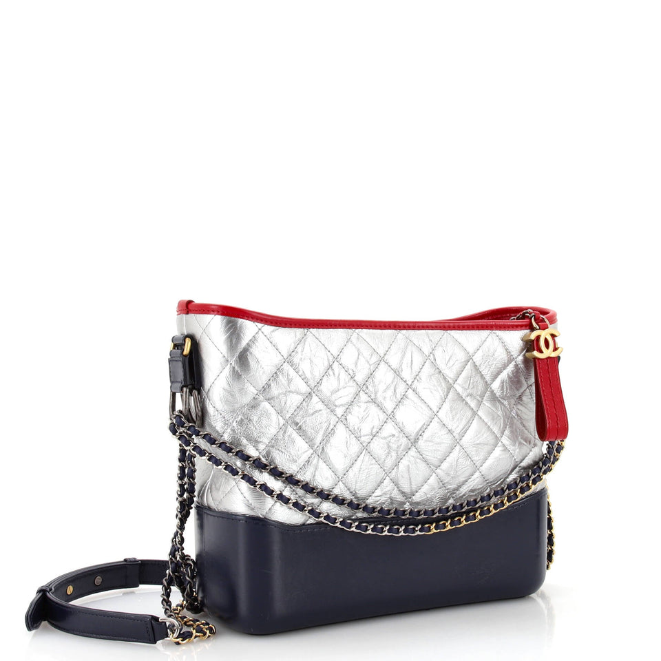 Bicolor Gabrielle Hobo Quilted Aged Calfskin Medium