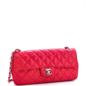 Classic Single Flap Bag Quilted Caviar East West
