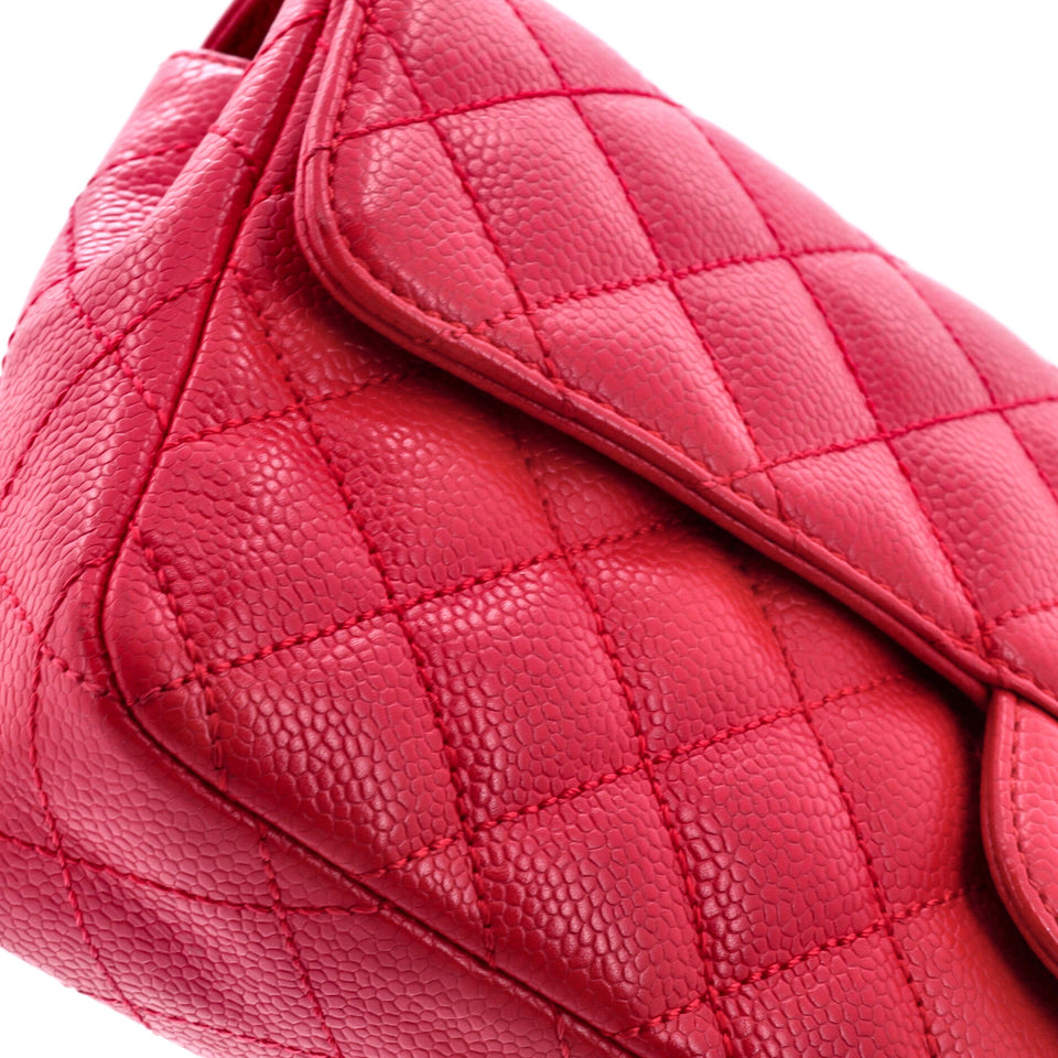 Classic Single Flap Bag Quilted Caviar East West