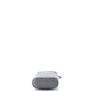 Classic Vanity Phone Holder with Chain Quilted Caviar