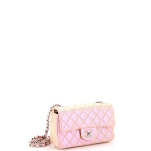 Classic Single Flap Bag Quilted Iridescent Lambskin Mini