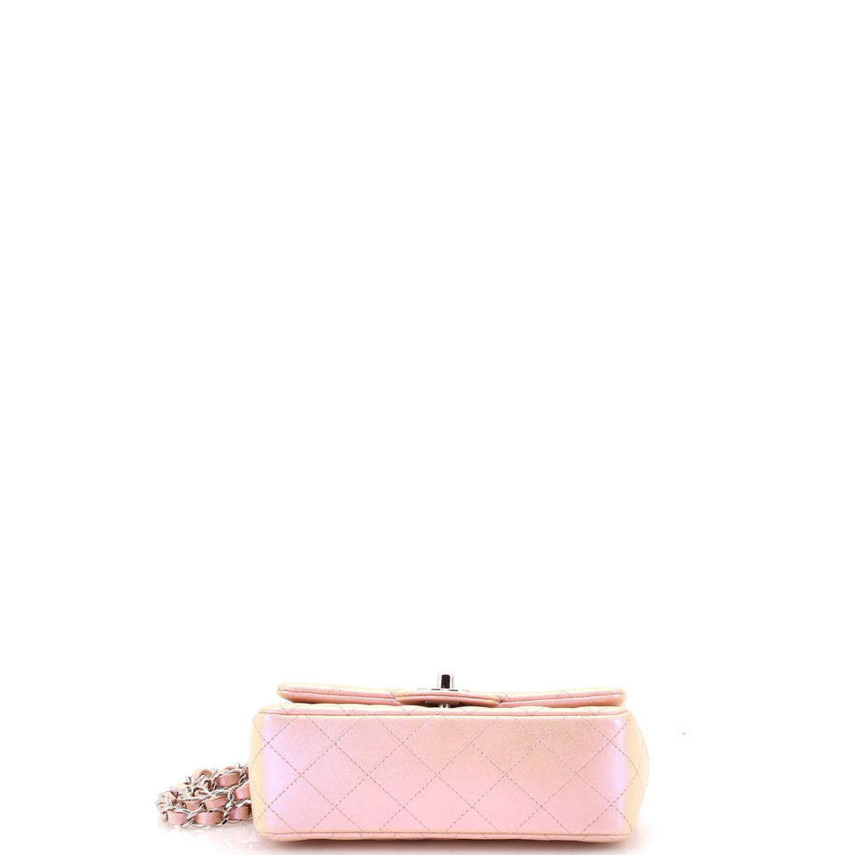 Classic Single Flap Bag Quilted Iridescent Lambskin Mini