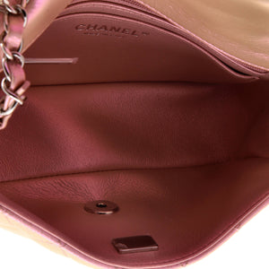 Classic Single Flap Bag Quilted Iridescent Lambskin Mini