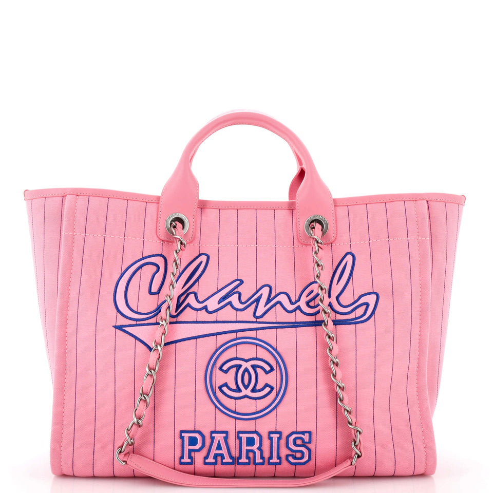 Deauville Tote Pinstripe Cotton Medium