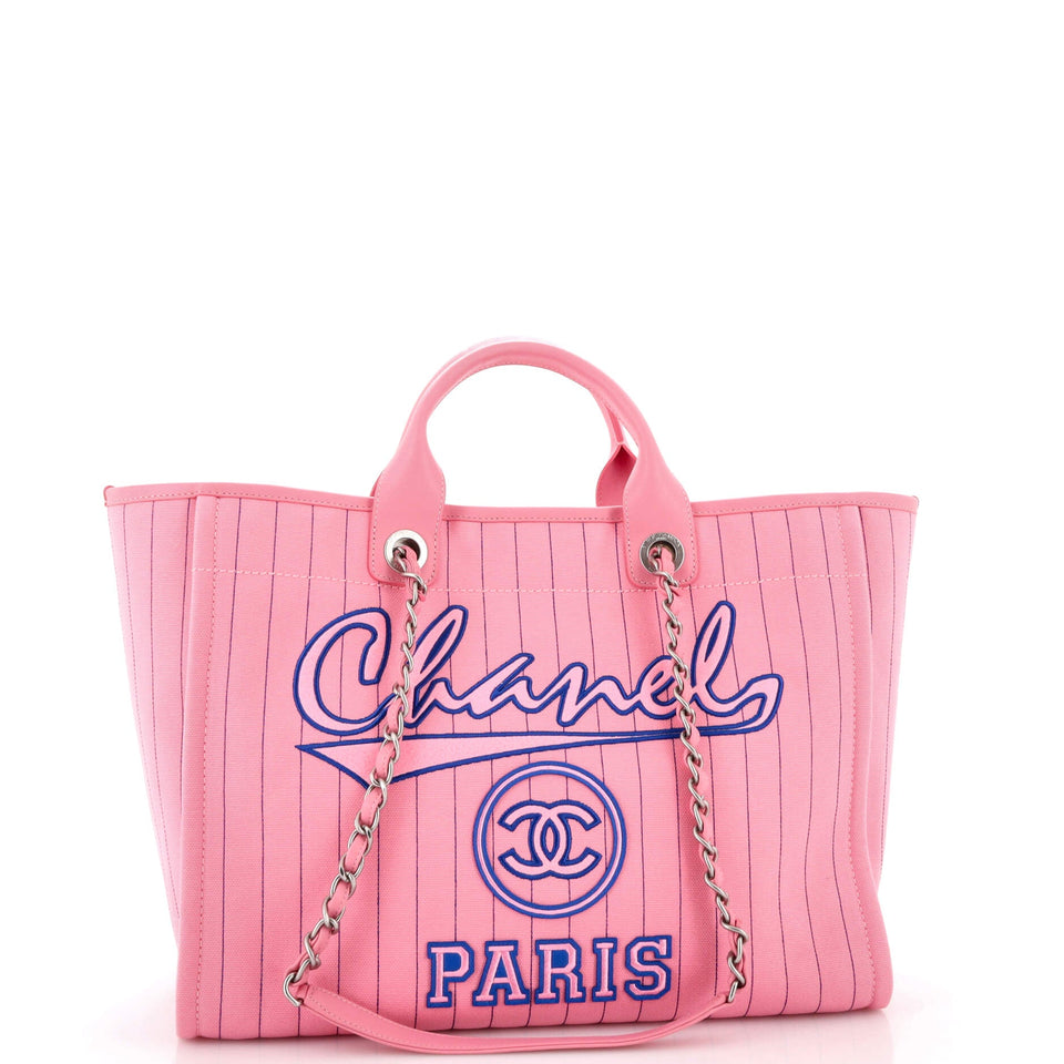 Deauville Tote Pinstripe Cotton Medium