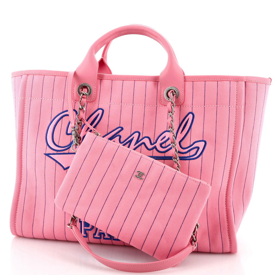 Deauville Tote Pinstripe Cotton Medium