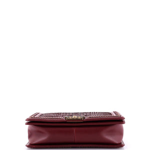 Chain Handle Boy Flap Bag Python New Medium