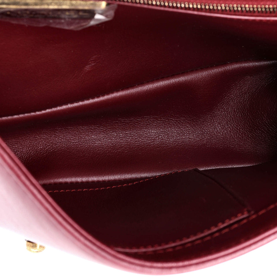 Chain Handle Boy Flap Bag Python New Medium