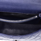 Coco Top Handle Bag Quilted Caviar with Lizard Small