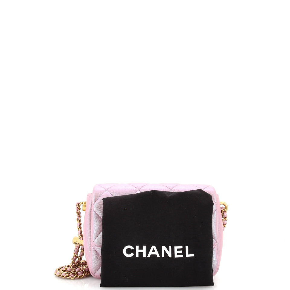 My Perfect Adjustable Chain Flap Bag Quilted Iridescent Caviar Mini