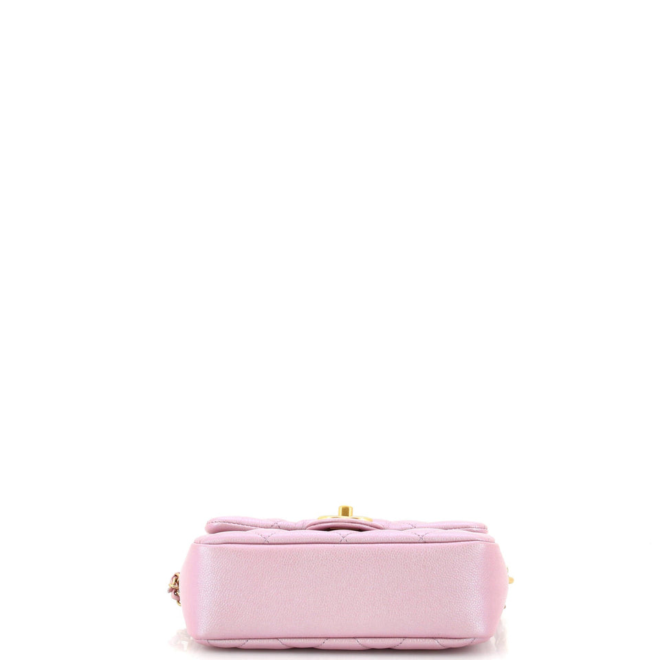 My Perfect Adjustable Chain Flap Bag Quilted Iridescent Caviar Mini