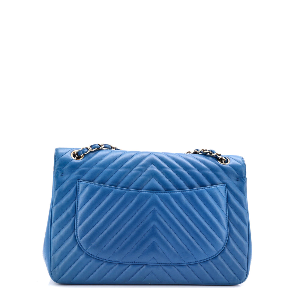 Classic Double Flap Bag Chevron Lambskin Jumbo