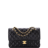 Classic Double Flap Bag Quilted Caviar Small
