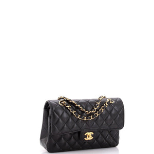Classic Double Flap Bag Quilted Caviar Small